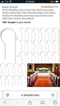 Wedding Decoration Church Pews, Chairs Bow Flowers Holders