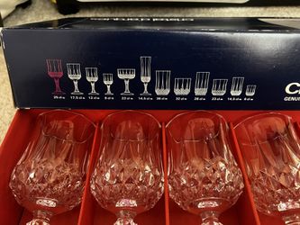 Vintage Set Of 6 Cristal D'Arques Longchamp 25cl Clear Lead Crystal Glasses In Box
