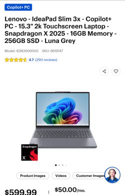 Lenovo IdeaPad slim 3 15.3 in screen