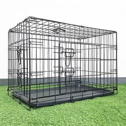 (Brand New) $40 Folding 30” Dog Cage 2-Door Folding Pet Crate Kennel w/ Tray 30”x18”x20” 