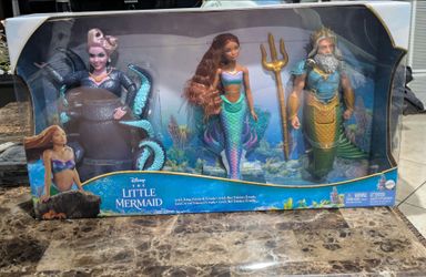 Disney The Little Mermaid Ariel, King Triton & Ursula Doll Set
