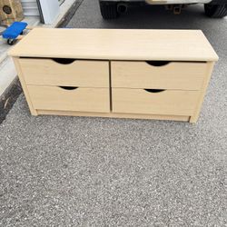 Modern Wooden Chest Of Drawers  50 1/2” long  18” deep  21 3/4” tall 
