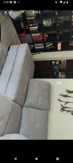 Gray Fabric Sofa Couch Sectional