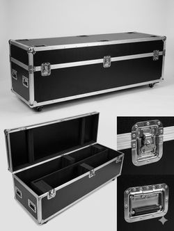 Heavy Duty Flight Case w/ Wheels Casters Dividers Moving Head Light Road Case