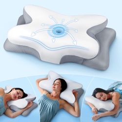 cozyplayer  Effective Pain Relief Cervical Neck Pillow for Sleeping, Ergonomic Cooling Side Sleeper Pillow for Neck Support, Odorless Orthopedic Conto