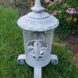 Shabby Chic Metal Candle Holder 