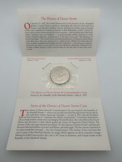 1991 Heroes of Desert Storm-$5 Commemorative Coin Marshall Islands.