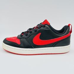 Nike Court Borough Low 2 Black University Red White GS Youth 6Y BQ5448-007