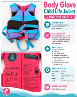 Body Glove Child Life Jacket Vest