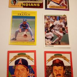 Lot Of 6 Vintage Baseball Trading Cards 6pc