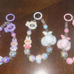 Cute Labubu Wrist Keychains & Phone Charms