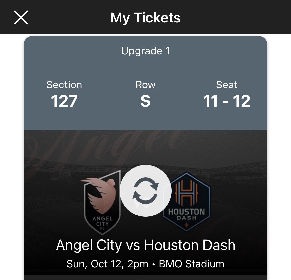 Angel City FC vs Houston 2 tix
