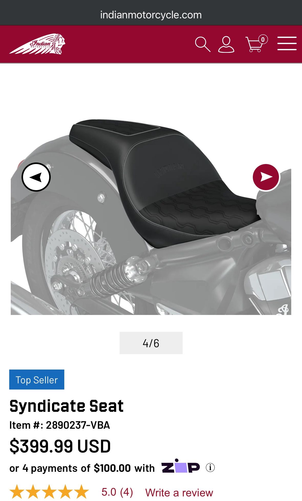 2025 Indian Scout Syndicate Seat Item #: (contact info removed)-VBA