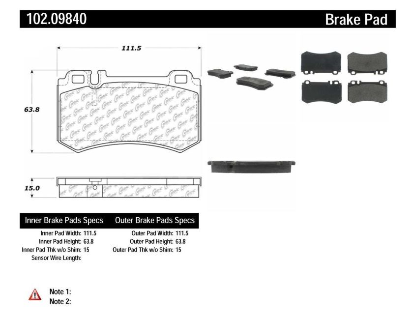 2005-2006 Mercedes-Benz CLK55 AMG Rear Metallic Brake Pads
