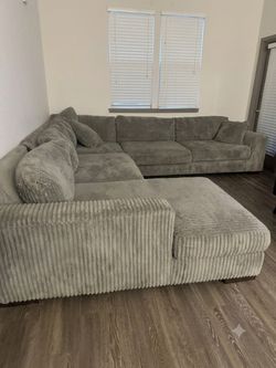 Grey sectional couch