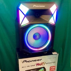 Pioneer Premier 700W Party Speaker w/ Bluetooth, Stand, Wireless Mic, Karaoke Ready, LED Lights 