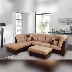 Brand New 2pc Sectional With FREE Ottoman Ready For Delivery 🚚 