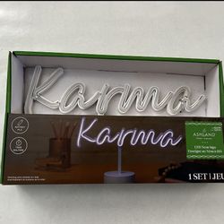 ASHLAND LED NEON SIGN KARMA 12 X 4 IN, PLUS STAND 
