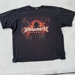 Black Megadeth y2k tour tee looks like XXL see measurements