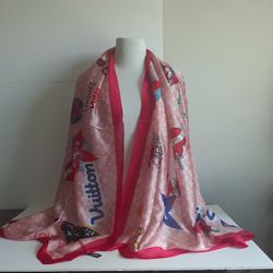 Gorgeous Pink Large Silk Scarf / Wrap