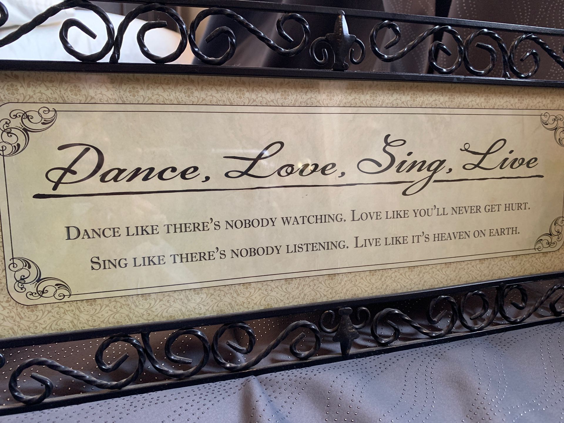 Dance Love Sing Live wall frame