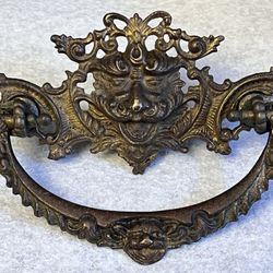 19th Century Northwind Lions Head Drawer Pull 