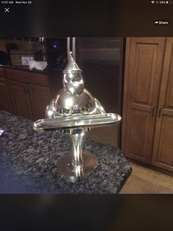 Santa candle holder silver plated pottery barn