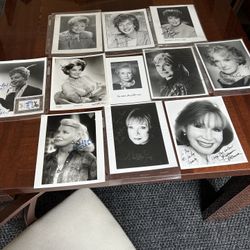 Autograph celebrity collection of 11 signed photographs, big names