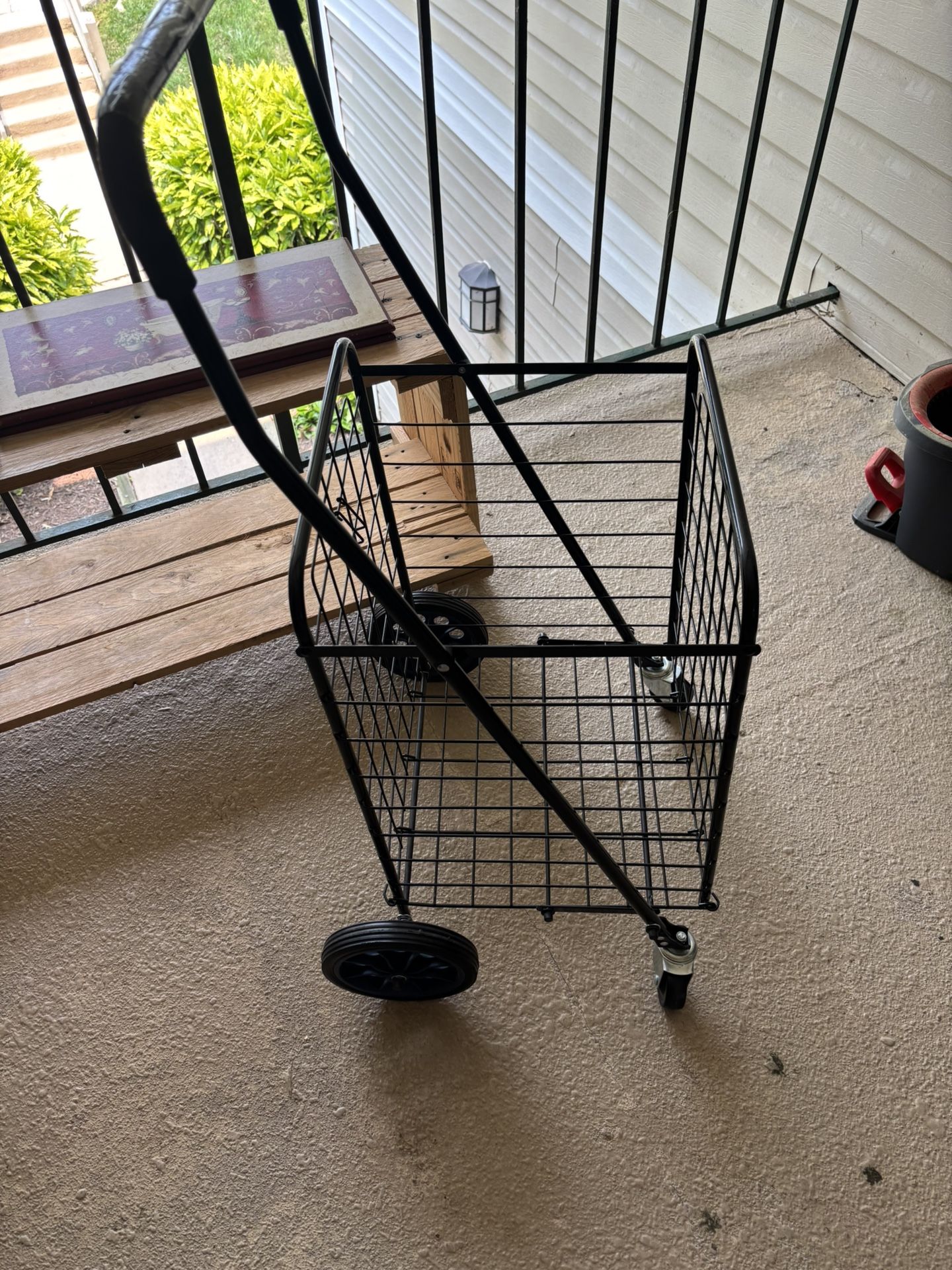 Large Metal Cart On Wheels