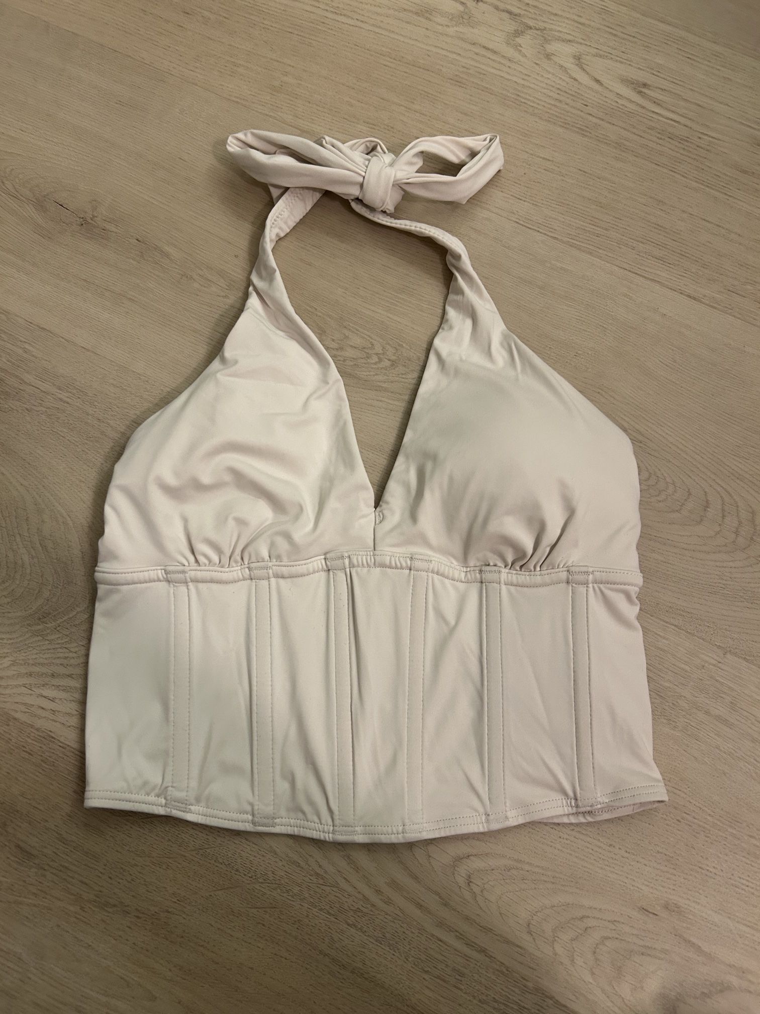 Hollister Gilly Hicks Women’s Beige Halter Top With Bra Padding