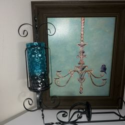 Wall Art With Matching Sconces 