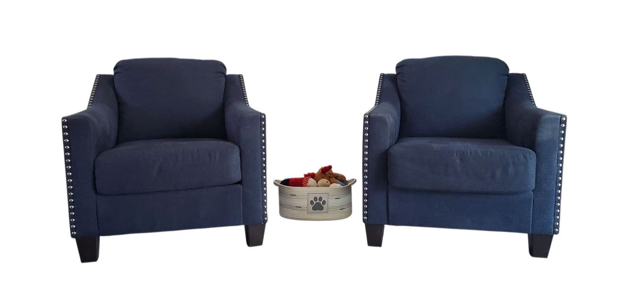 Pair Of Midnight Blue Armchairs