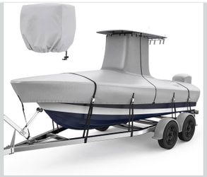 Fonzier T-Top Boat Cover 17-19ft Center Console Waterproof Heavy Duty up to 102”