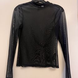 women's long sleeve see-through top