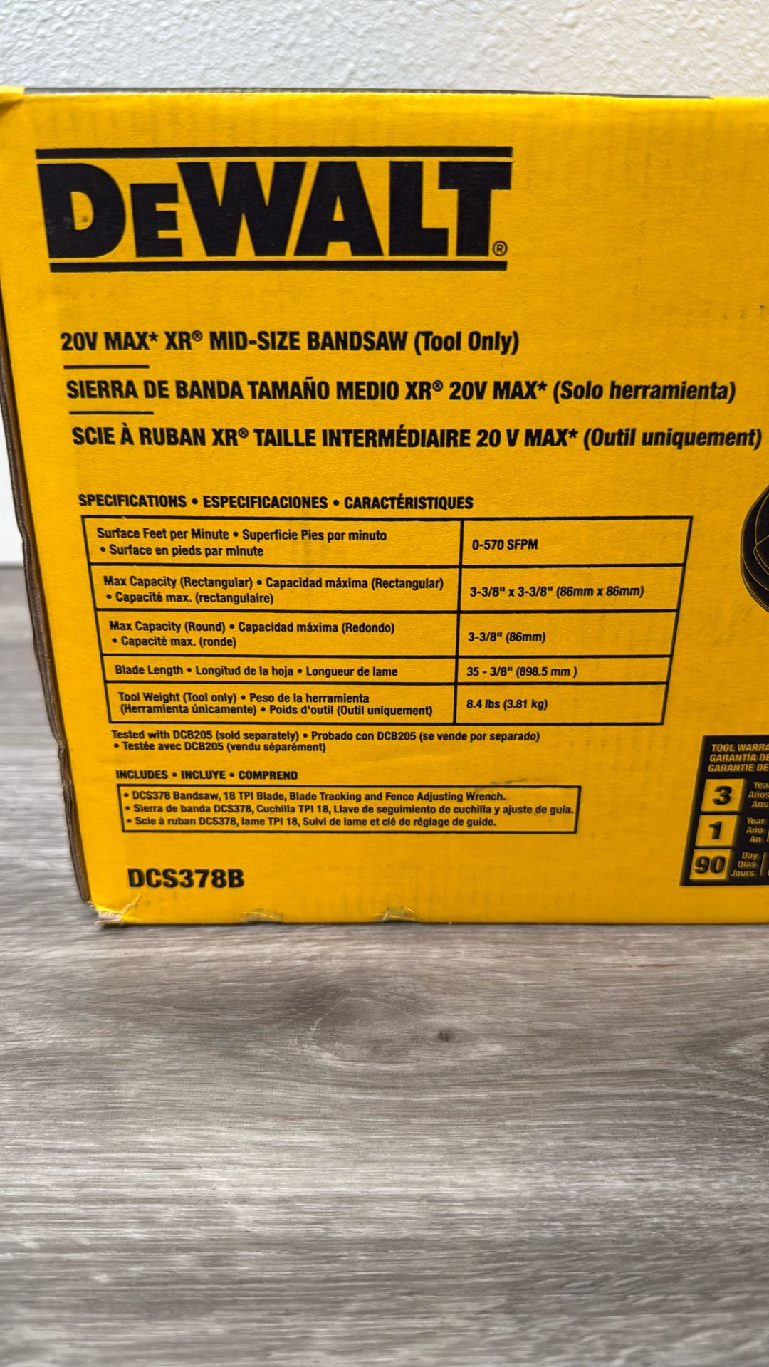 Dewalt Bandsaw 20V MAX New (sealed)