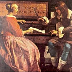 Gabriël Metsu The Music Lesson Original Vintage Fine Dutch Art Print 1930’s USA Printed Antique Collectible Ephemera