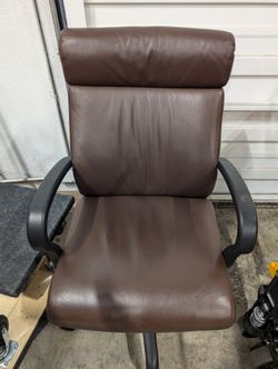 Warehouse sale-- Brown Upholstered Swivel Office Chair with Armrests