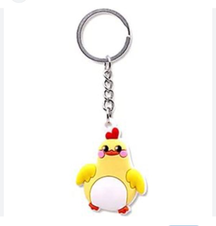 Cartoon Chicken Charm Silicone Keychain