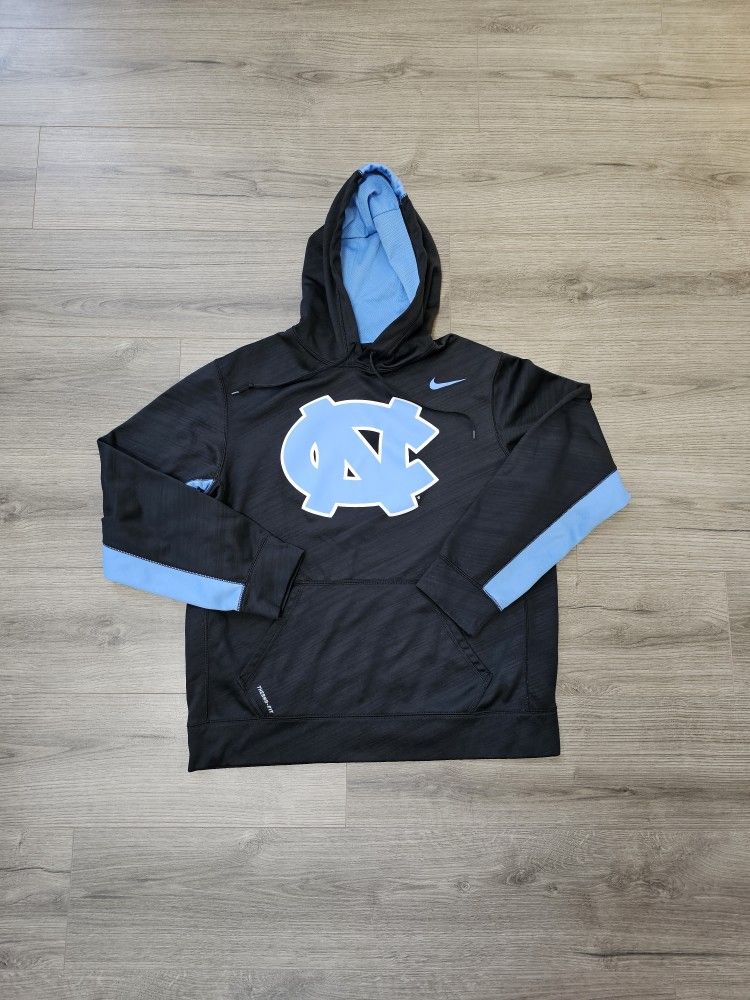 Nike North Carolina Tar Heels Therma-Fit Hoodie Black Blue Mens Large