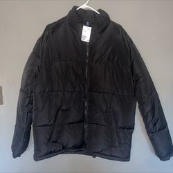 Men's Black Puffer Jacket - Size Medium (New with Tags)
