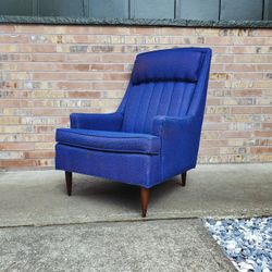 Mid Century Modern Blue Lounge Chair by Rowe Vintage