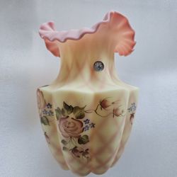 Fenton Glass Burmese Vase