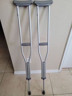 Medline MDSV80535 - Guardian Adult Aluminum Push Button Crutch