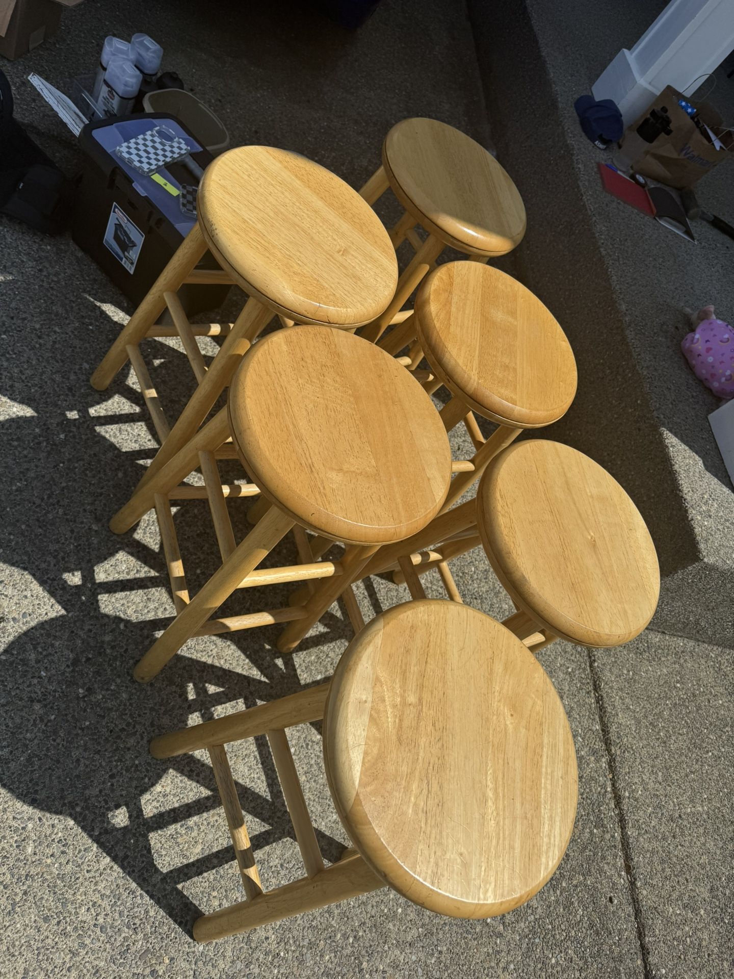 Wooden Swivel Seat Counter Stools