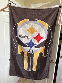 Pittsburgh Steelers Skull Flag Banner