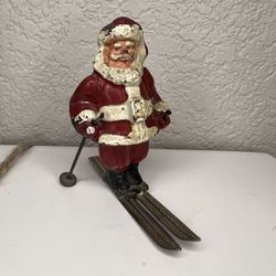 Vintage Metal Santa Clause Figurine 