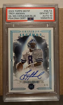 2023 Topps Motif Troy Aikman Auto PSA 10