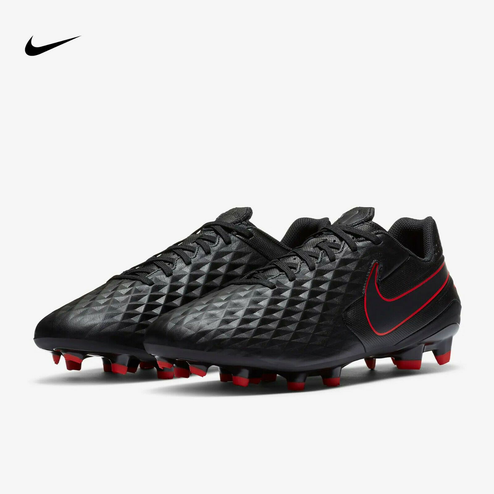 Nike Tiempo Legend Size 8.5 MG Black/Red Soccer Cleats