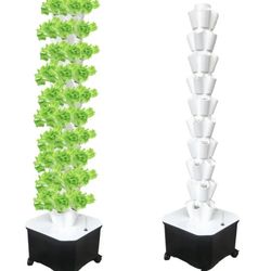 Hydroponic Growing Tower 10 Layers 50 Plants Indoor Hydroponics Growing System, Soilless Cultivation Herbs Fruits Vegetables Vertical Planter Garden 