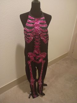 💗💀 HOT PINK GLITTER SKULL CATSUIT — $20 OBO! 💀💗